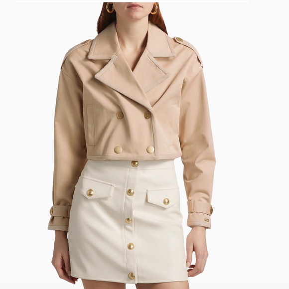 L'AGENCE  Kento Cotton Crop Trench Jacket - Picture 2 of 6